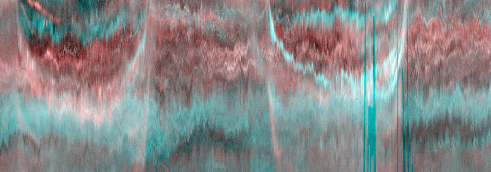 Échogramme acoustique d’une colonne d’eau dans l’océan Atlantique Nord, obtenu lors de la campagne océanographique APERO